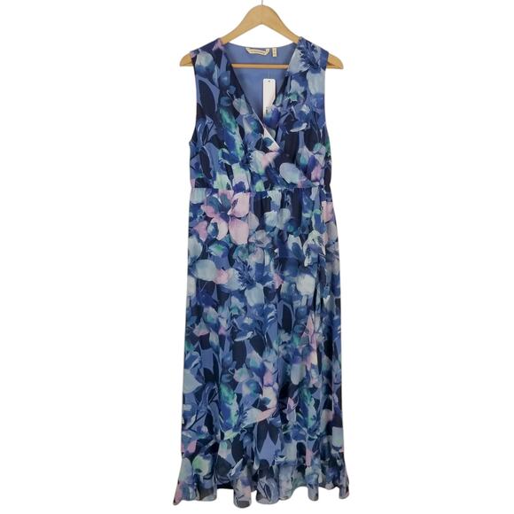 Soft Surroundings NWT Women's Ashlyn Maxi Dress Purple Floral Size Medium - Picture 2 of 9